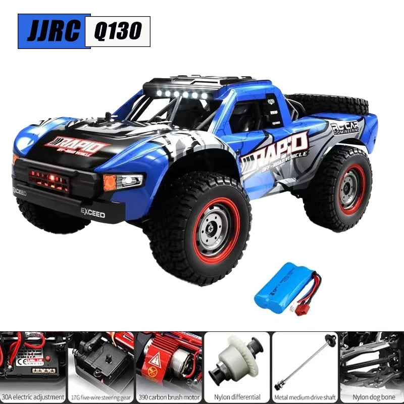 JJRC Q130 1:16 70 KM/H 4WD RC coche con Motor sin escobillas ligero coches de Control remoto camión monstruo de deriva de alta velocidad juguetes para niños y adultos