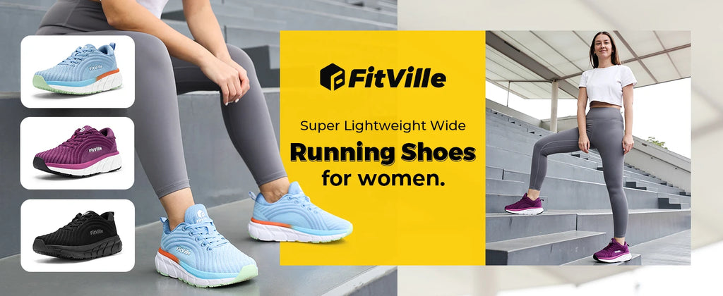 Zapatos FitVille con puntera ancha para mujer, transpirables, de ajuste amplio, ligeros para pies hinchados, con amortiguación para aliviar el dolor.