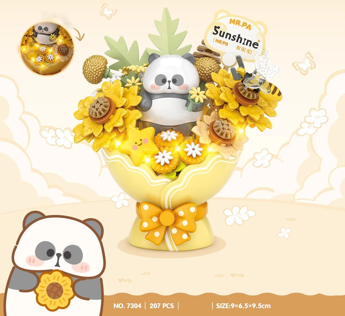 LOZ-7304 Flor de girasol flor inmortal bloque de construcción serie de plantas y flores modelo educativo niña juguete de flores de bloques de construcción