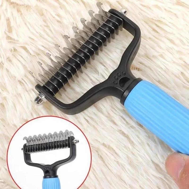 Peine Profesional Universal de Doble Cara de Acero Inoxidable para Desenredar el Pelo de Mascotas, Herramienta de Aseo para Eliminar el Pelo Suelto de Perros