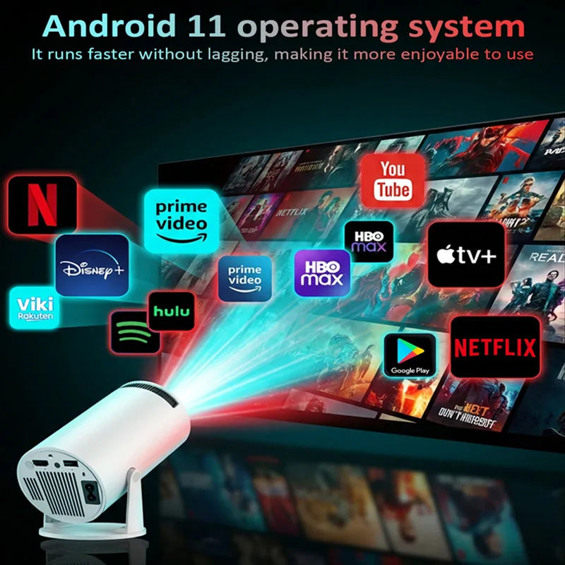 Nuevo Proyector HY300Ultra 2026, 720P, 290ANSI, Mini Proyector LED, Google Play, Corrección Trapezoidal Automática, WiFi6, BT5.4, Cine en Casa