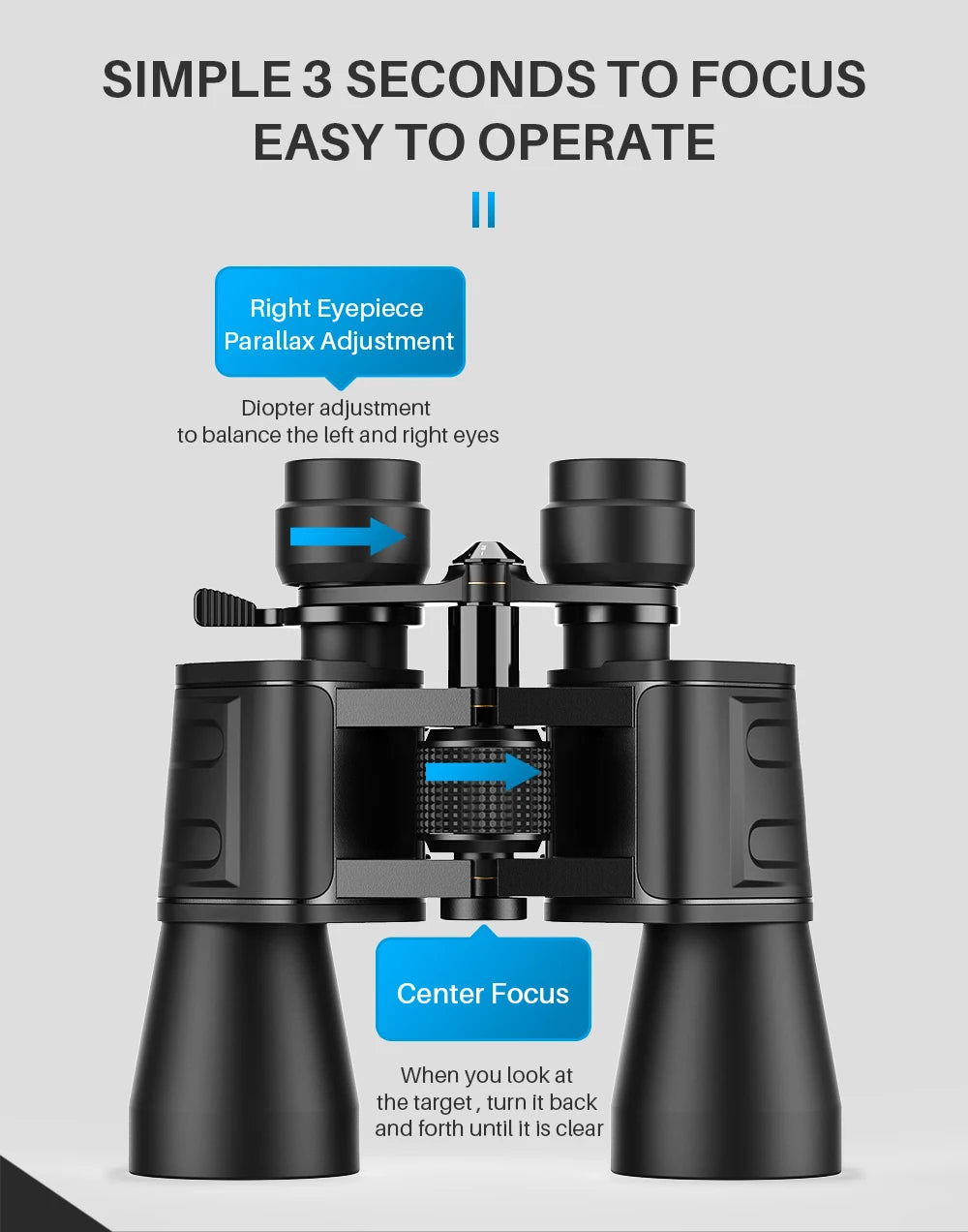 Binoculares APEXEL 10-30x50 Zoom para Caza, Camping y Senderismo