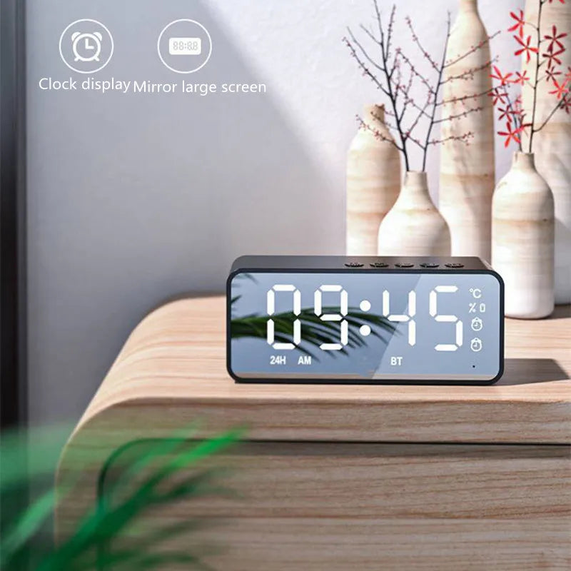 Altavoz Bluetooth Inalámbrico, Reloj Despertador, Radio FM Portátil, Subwoofer, Caja de Sonido, Mini Lámpara, Woofers, Caixa De Som, Coluna, Bocina