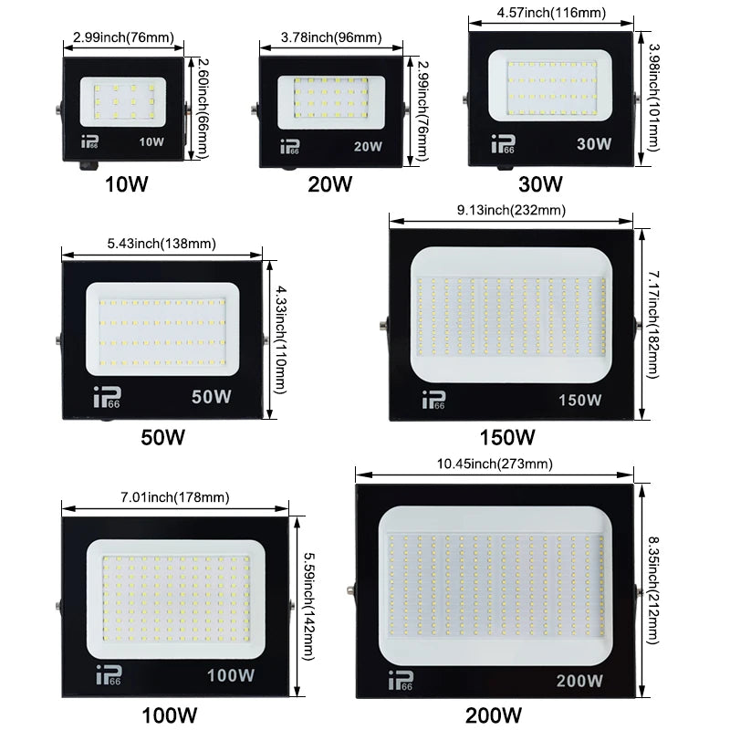 Foco LED Exterior 10W a 200W IP66 Resistente al Agua