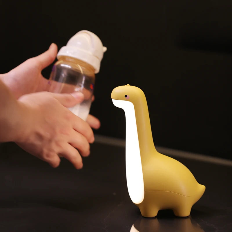 Luz nocturna de dinosaurio, bonita luz nocturna para niños, protección ocular, lámpara de sincronización para mesita de noche, carga USB, decoración de habitación, regalo para niños