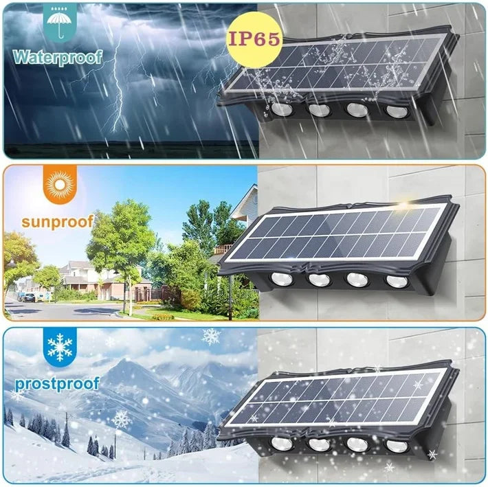 Lámpara Solar de pared para exteriores, luz LED Solar impermeable hacia arriba y hacia abajo, iluminación luminosa, luces decorativas para balcón, patio y jardín