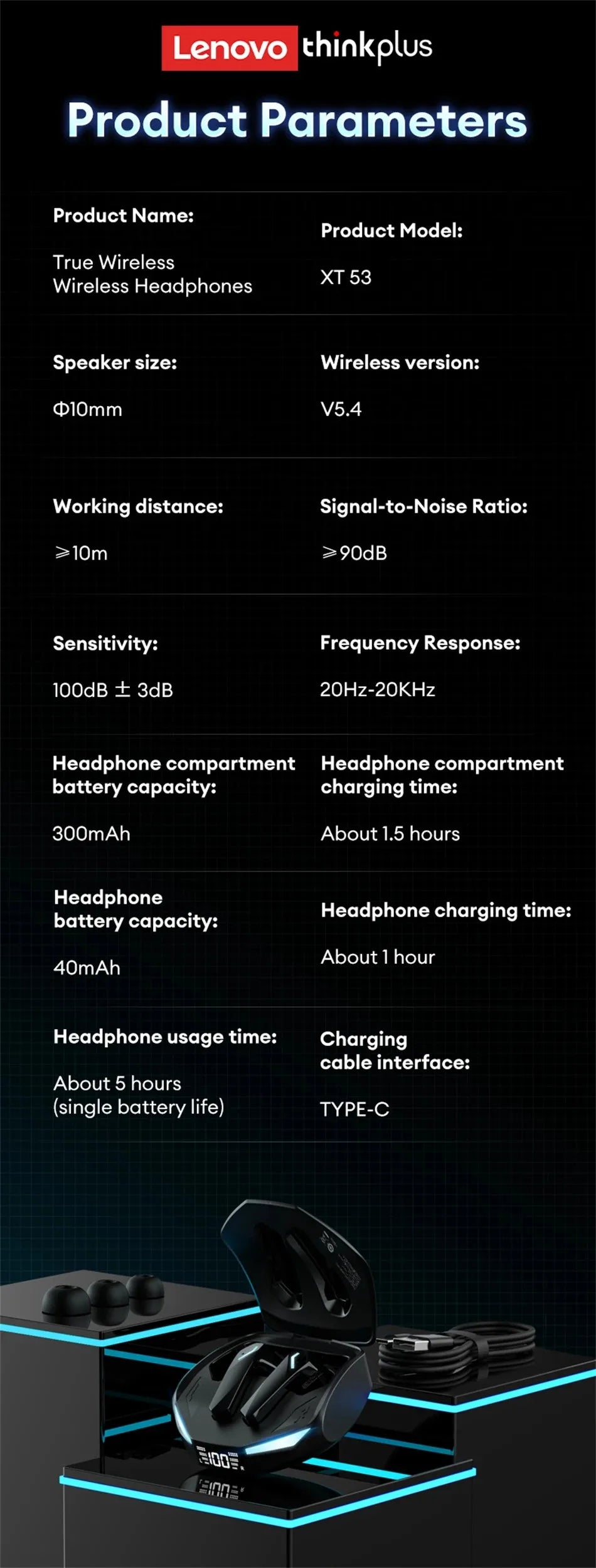 Lenovo XT53 Auriculares TWS Bluetooth 5.0