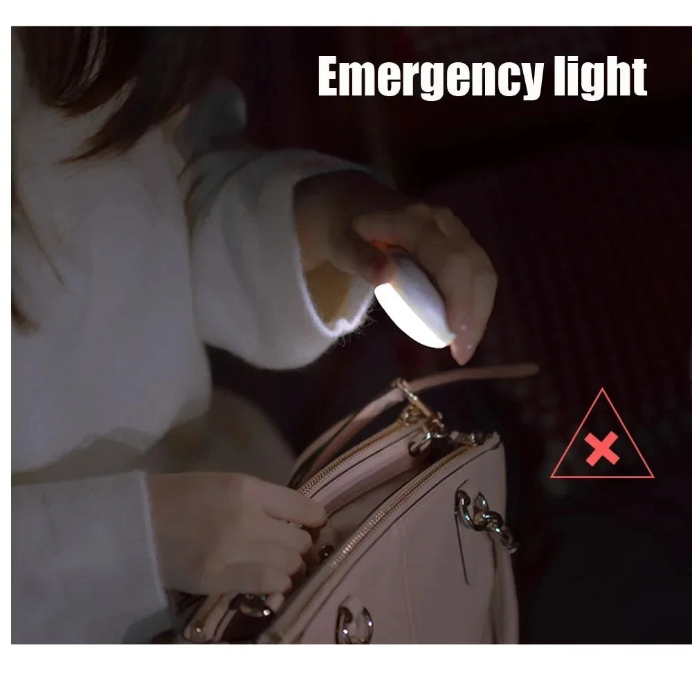 Luz nocturna recargable por USB, interruptor de botón para armario de cocina, lámpara de armario, escalera, luces LED inalámbricas para armario