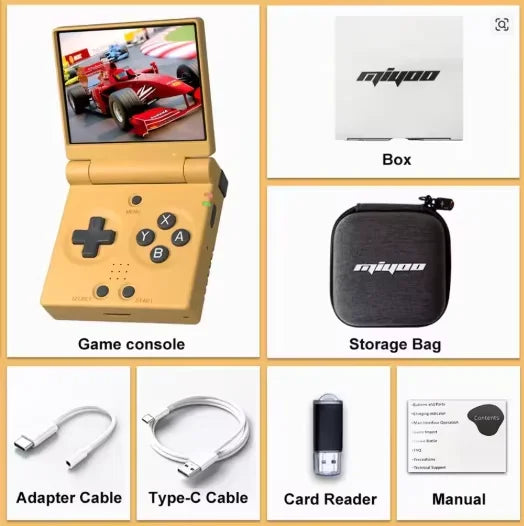 Consola de Juegos Retro MIYOO Mini Flip, Pantalla IPS 2.8 Pulgadas, Emulador Clásico