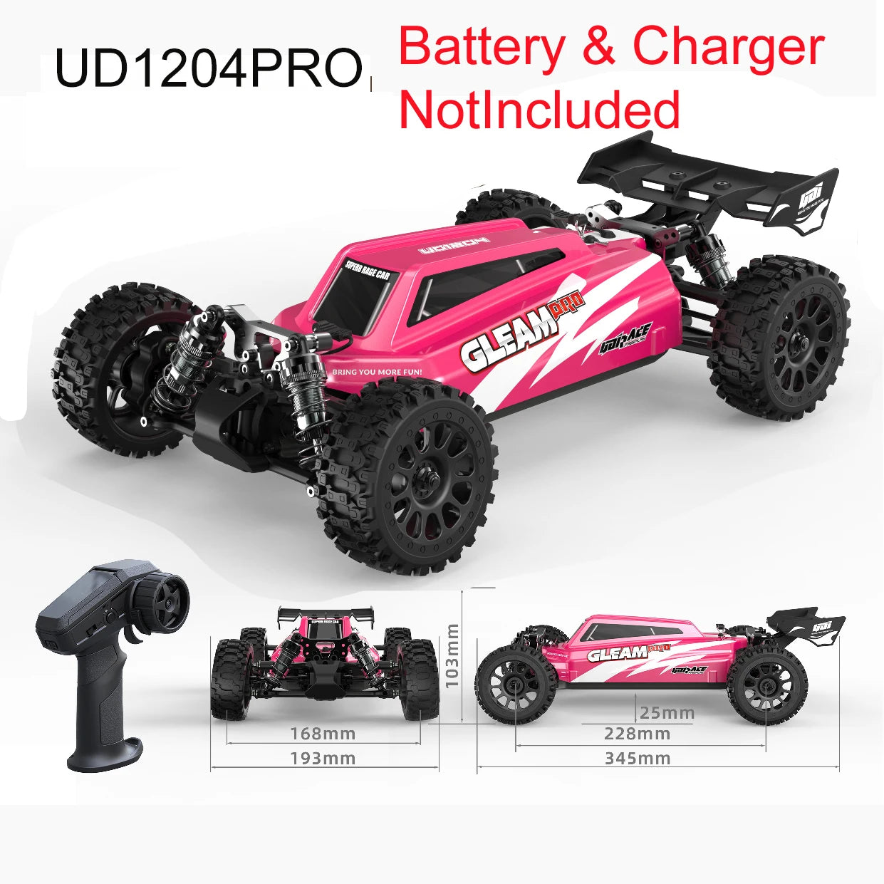 Camioneta RC 1/12 4WD sin Escobillas, Ultra Rápida, Todoterreno para Desierto