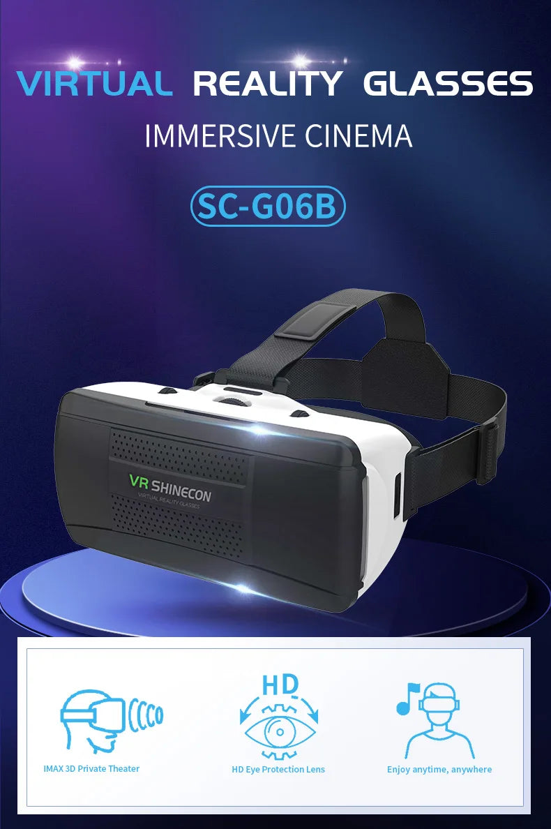 Gafas de Realidad Virtual 3D para Teléfono Móvil, Casco con Lentes para Smartphone, Dispositivo de Realidad Virtual, Visor para Celular