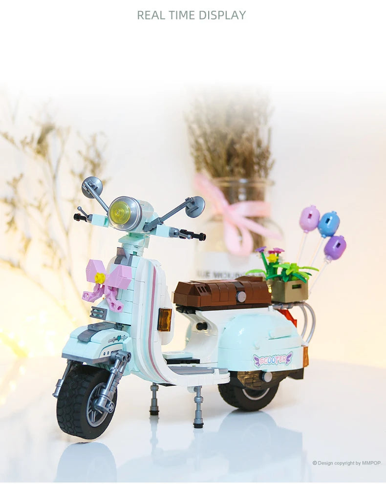 Bloques de Construcción LOZ-1117, Motocicleta Eléctrica Urbana, Modelo MOC para Armar, Decoración de Escritorio, Regalo Coleccionable para Adultos, Cumpleaños, Festividades