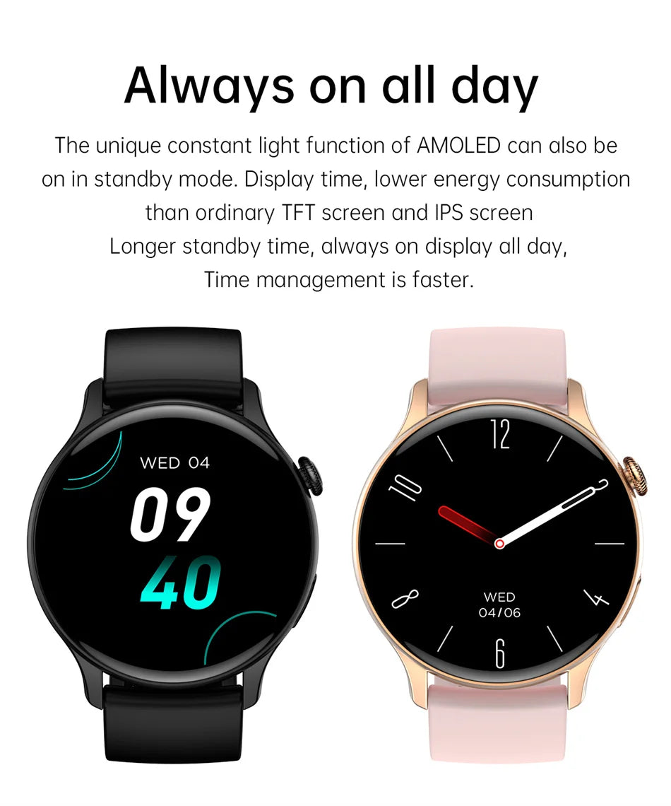 Reloj Inteligente NFC para Mujer con AMOLED, GPS y Llamadas Bluetooth