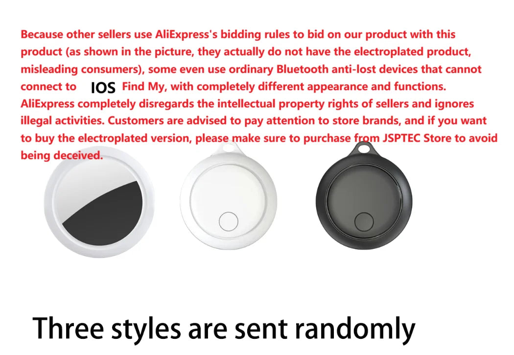 Etiqueta de Seguridad Bluetooth JSPTEC Basada en la Aplicación IOS Find My, Localizador Antipérdida IOS con Sonido, Recordatorio de Mensajes, Alarma, Buscador de Llaves IOS