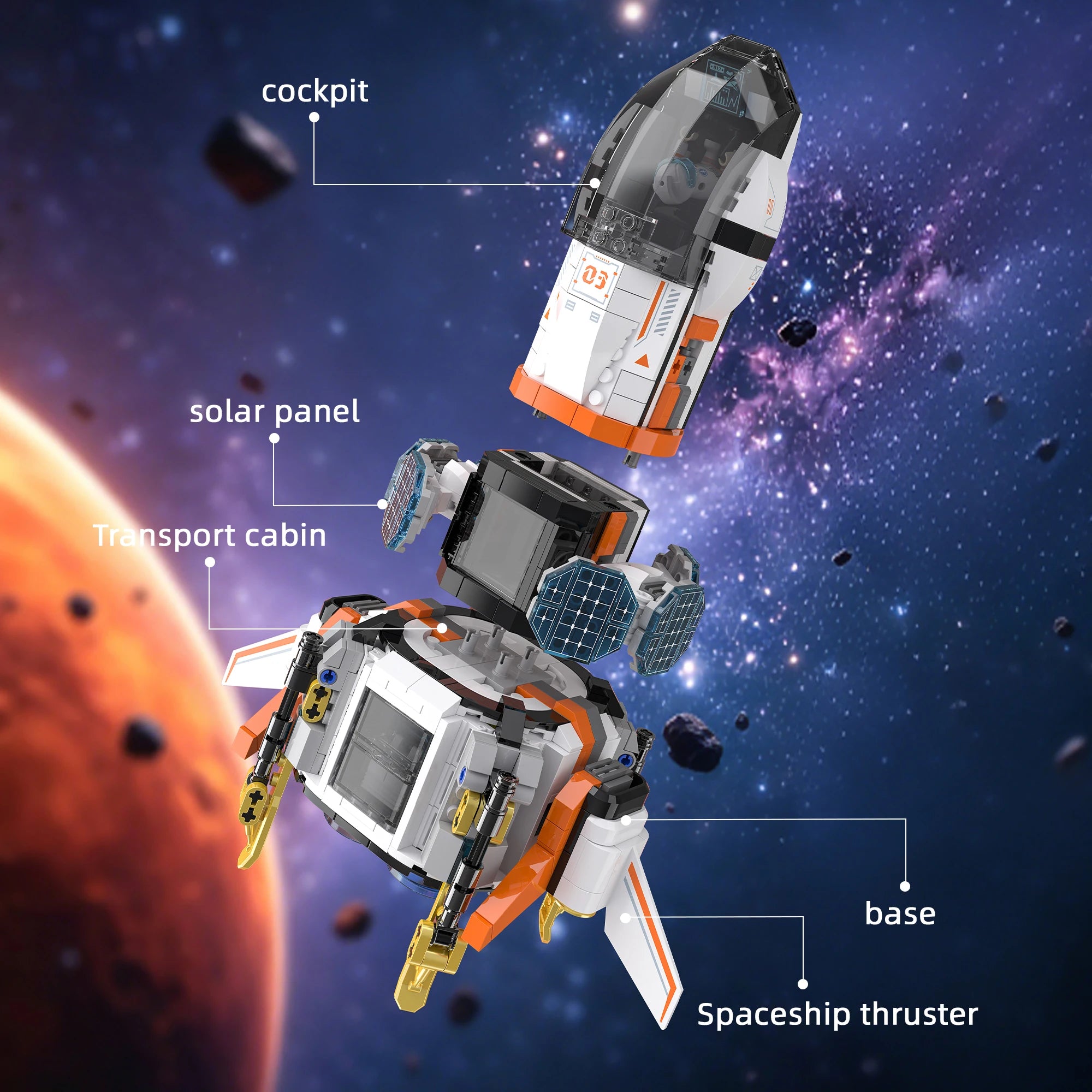 LL003 Serie Aeroespacial, Juguetes Creativos para el Hogar, Set de Bloques de Construcción de Naves Espaciales, Juguete Educativo para Niños, Regalo de Cumpleaños