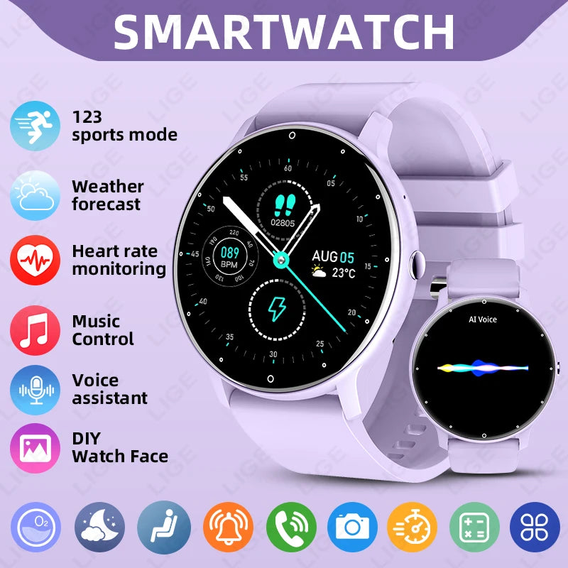 LIGE Reloj Inteligente Táctil IP68 Bluetooth