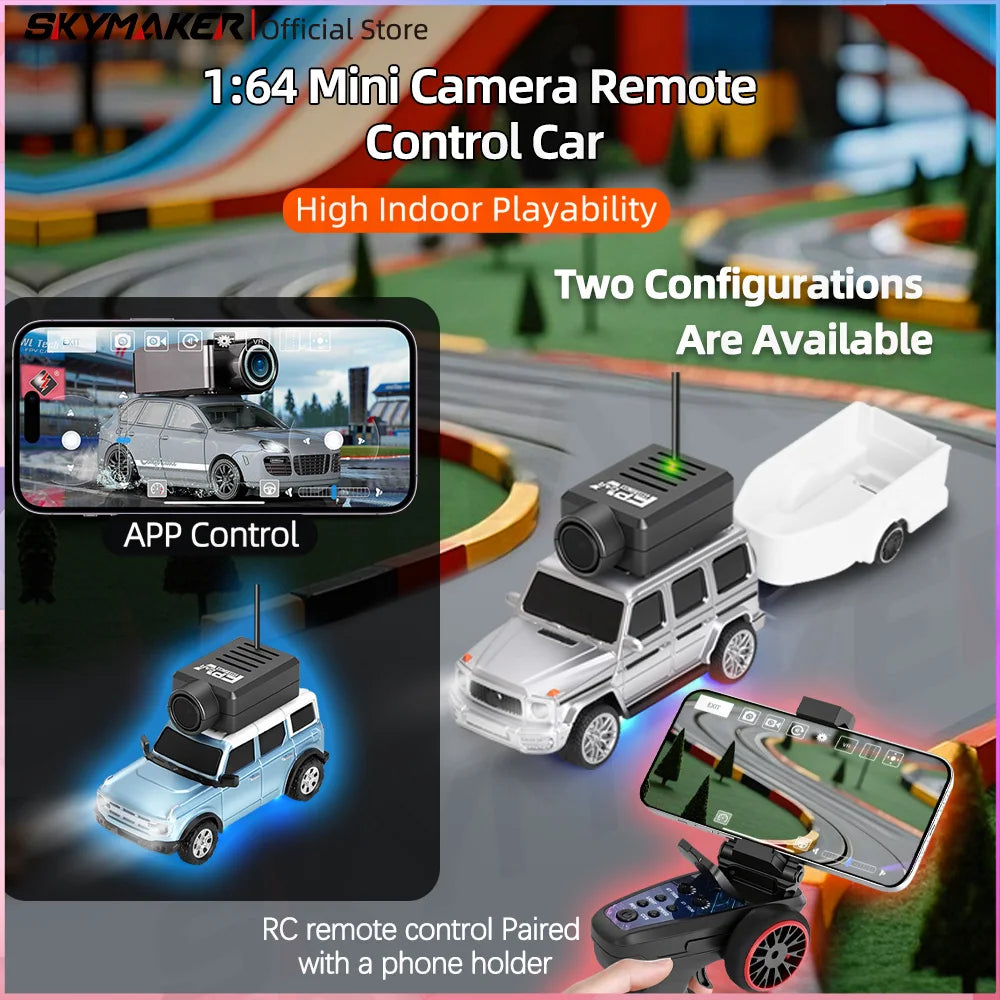 Auto RC WLtoys 1/64 Mini SUV con Cámara FPV 720P y Control por App