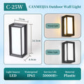 Aplique de Pared LED Moderno Negro IP65 25W para Interior