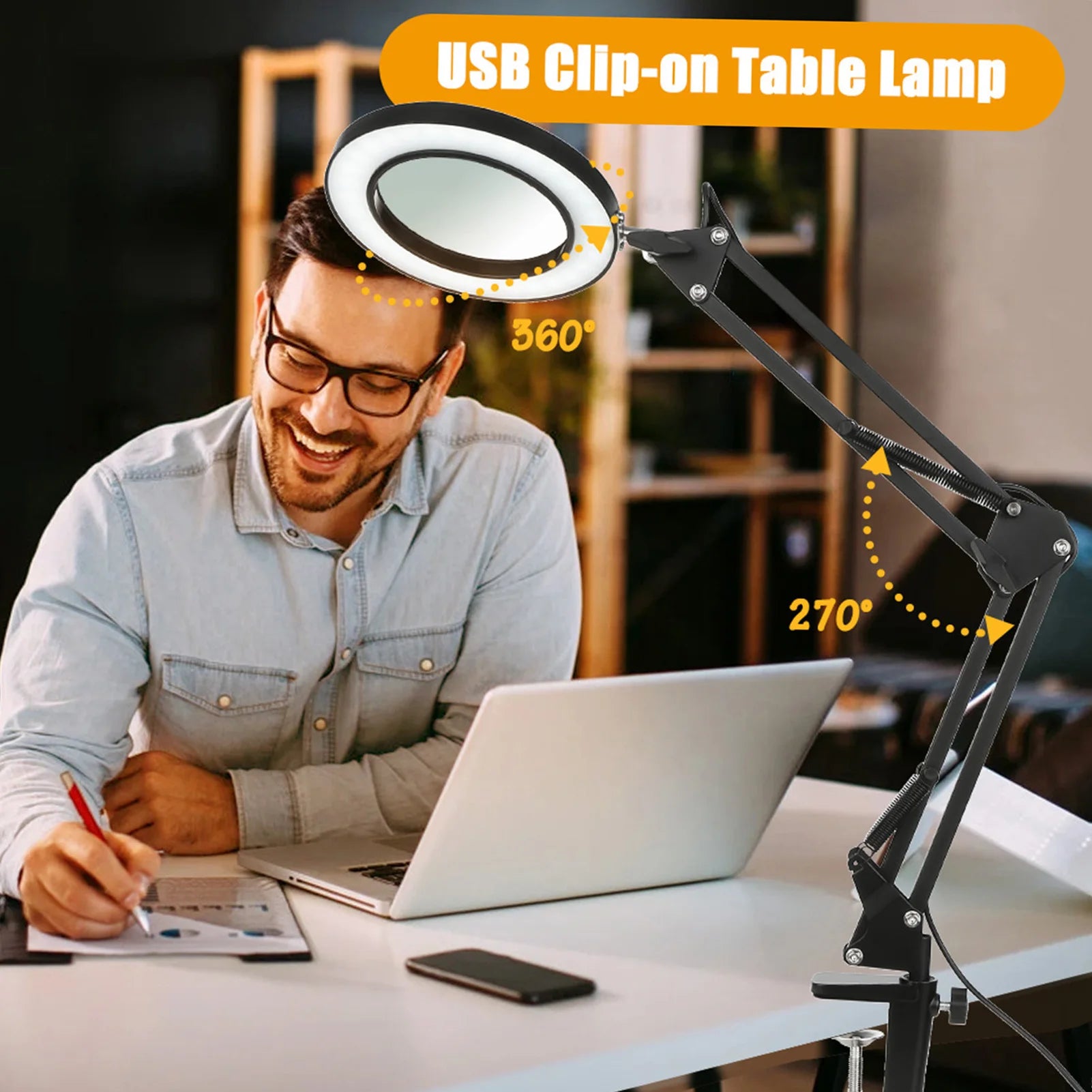 72LED 8X/10X nueva lupa iluminada USB 3 colores lupa LED para reparación de soldador/lámpara de mesa/belleza del cuidado de la piel