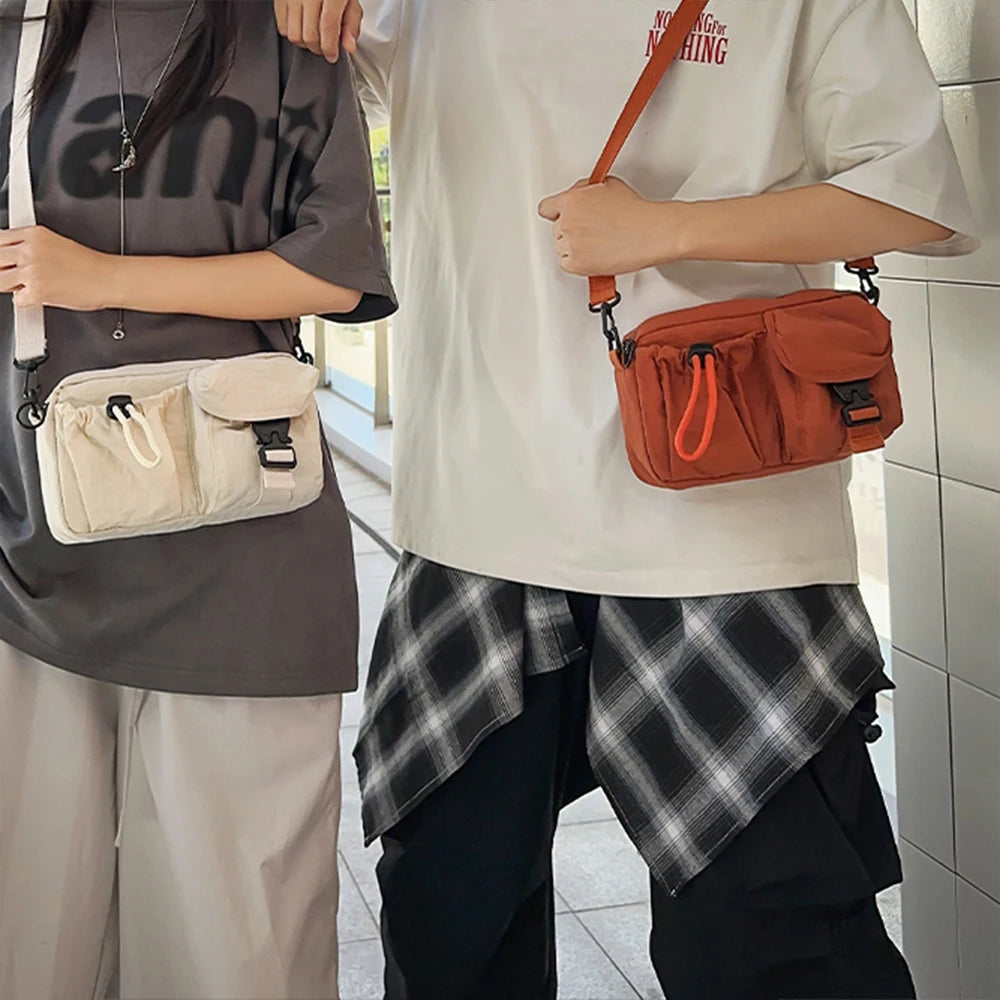 Bolso bandolera deportivo, diseño de estilo de ropa de trabajo, bolso de hombro individual, bolso de pecho ligero multifuncional, bolso para teléfono móvil