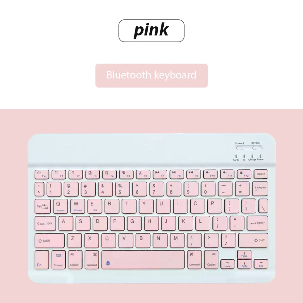 Teclado inalámbrico Bluetooth Universal para teléfono móvil, tableta, teclado y ratón, Mini teclado Bluetooth, accesorios para teclado Ipad