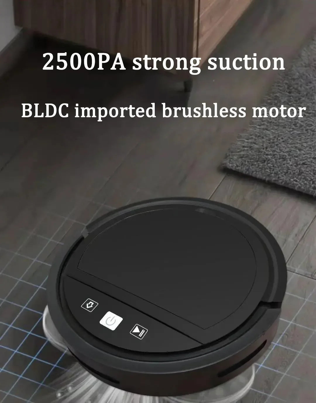 Robot Aspirador Inteligente con Control Remoto, Recarga Automática, Limpieza de Suelos