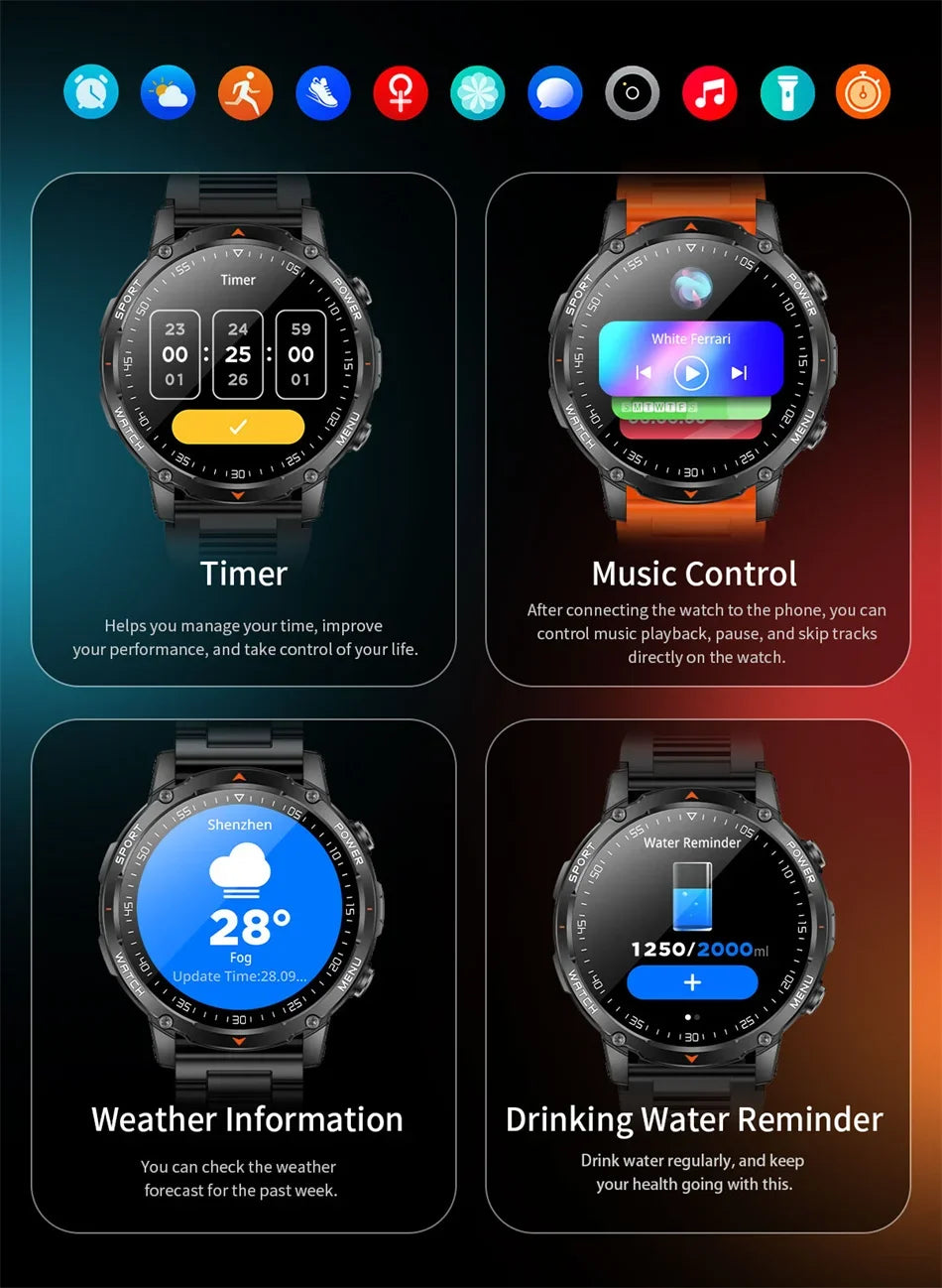 Reloj Inteligente Militar T-Rex 3 GPS Bluetooth
