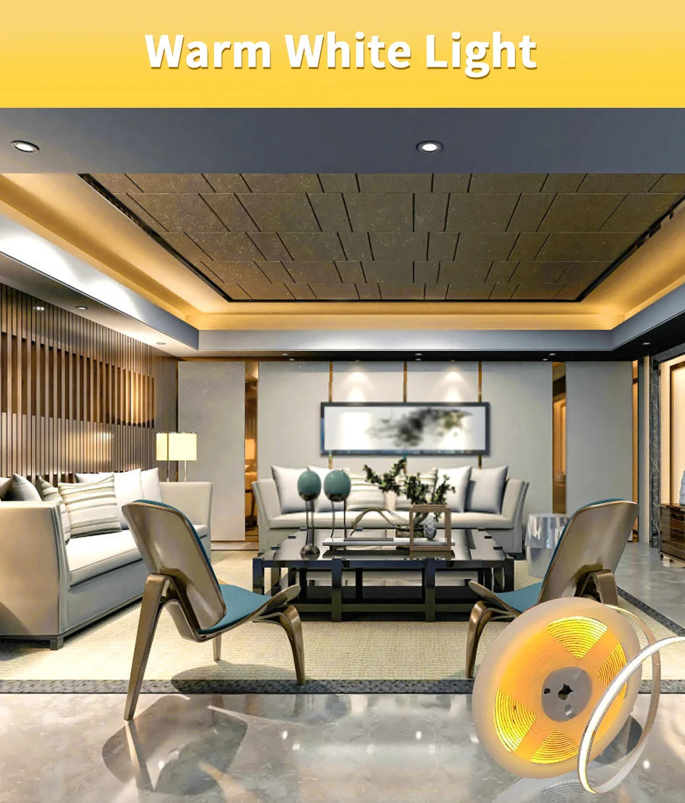 Tira LED COB Flexible de Alta Densidad para Decoración