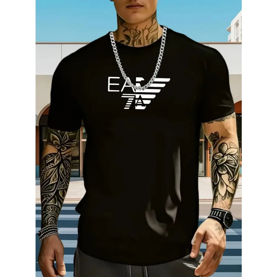 Camiseta de Algodón Holgada para Hombre y Mujer, Cuello Redondo