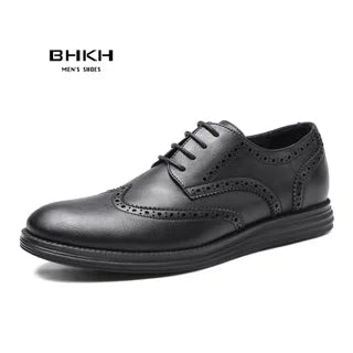BHKH zapatillas de deporte masculinas Otoño/Invierno traf zapatos casuales de cuero para hombres trabajo de negocios Oficina zapatos de vestir con cordones para hombres talla 47
