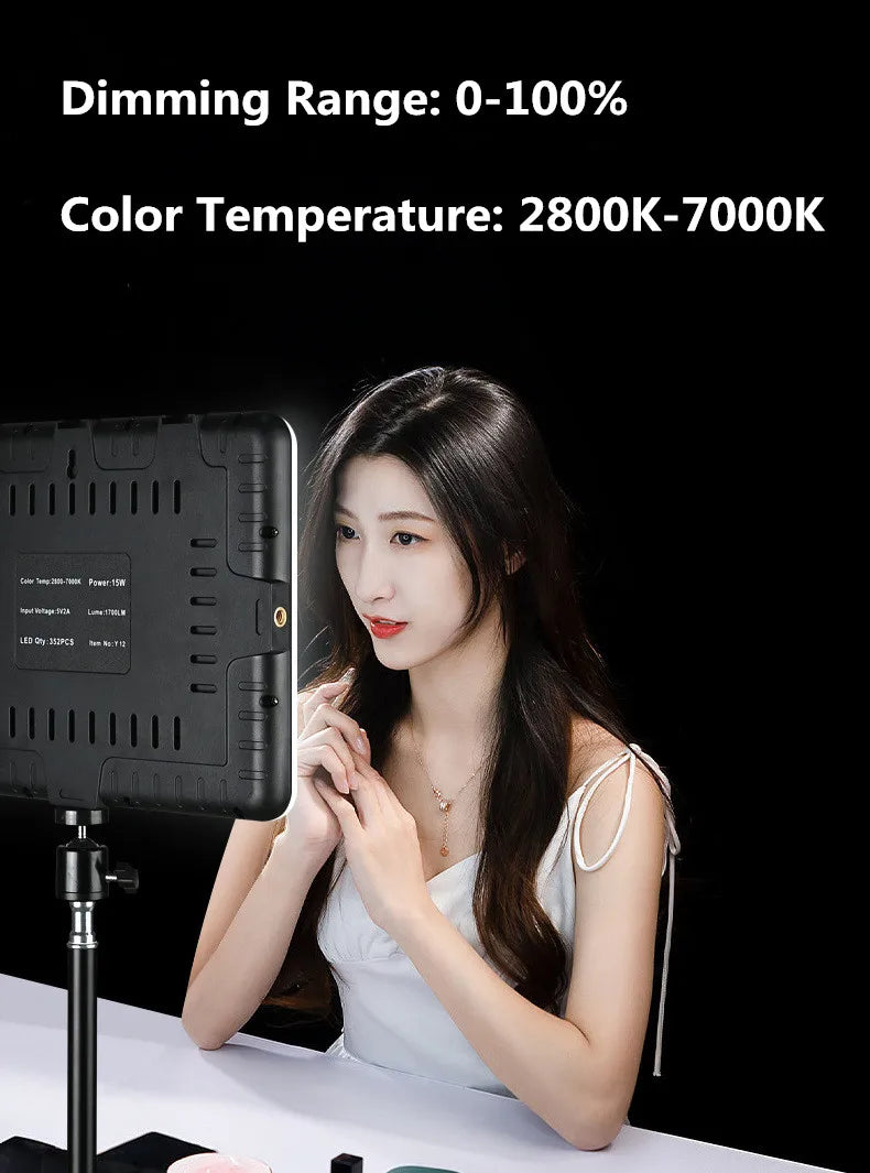 Panel de luz LED para fotografía y vídeo de 8/12 pulgadas, Kit de iluminación para estudio fotográfico para disparar transmisión en vivo Youbube con soporte para trípode