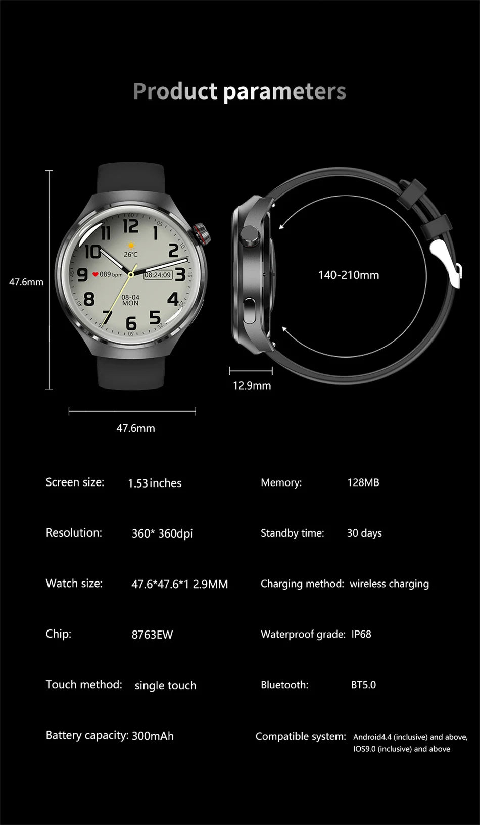 Reloj Inteligente 4 Pro GPS AMOLED Bluetooth