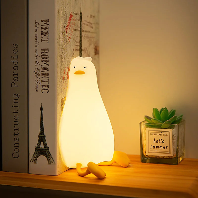 Lámpara LED Nocturna de Silicona con Forma de Pato