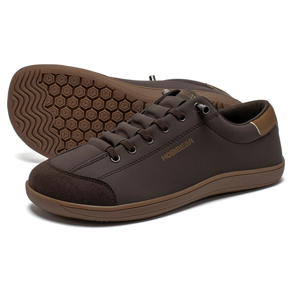 HOBIBEAR zapatos descalzos Unisex punta ancha zapatillas de deporte de cuero Artificial Zero Drop Slip On zapatos cómodos ligeros al aire libre