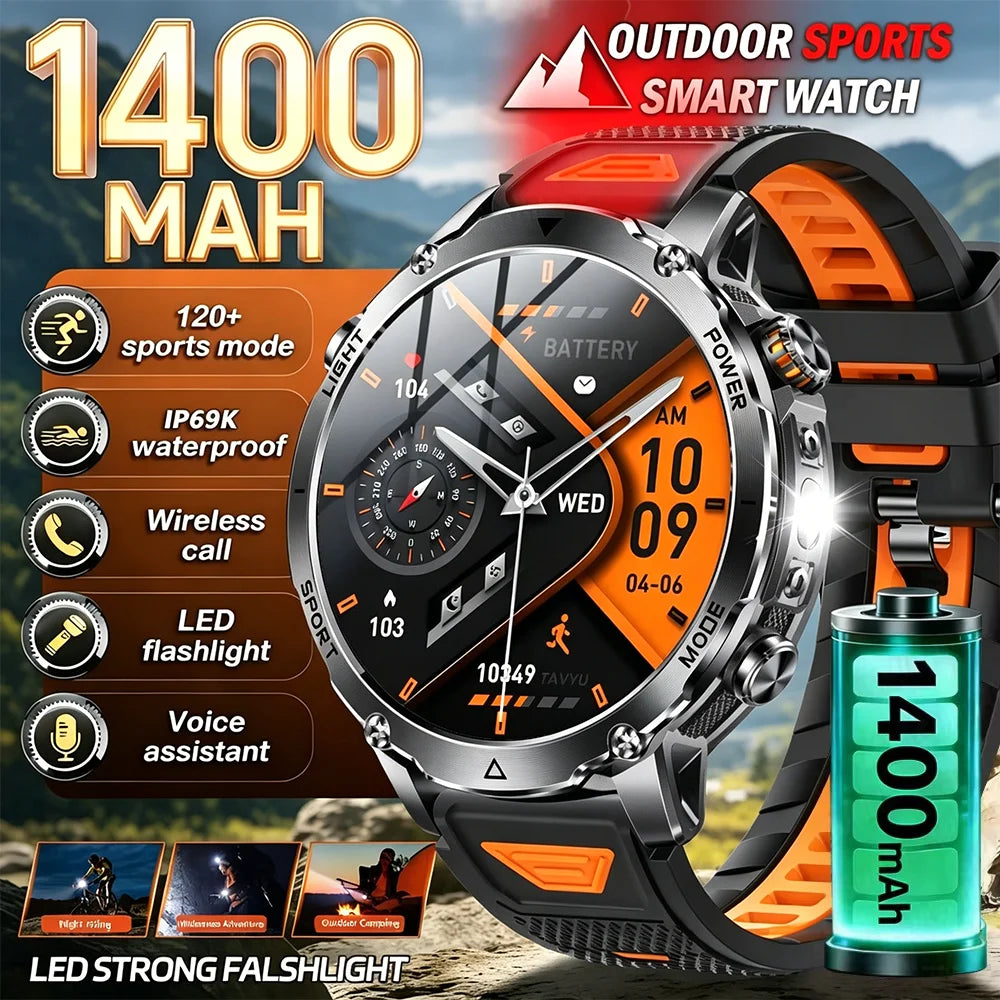 Reloj Inteligente Deportivo Militar 1400mAh