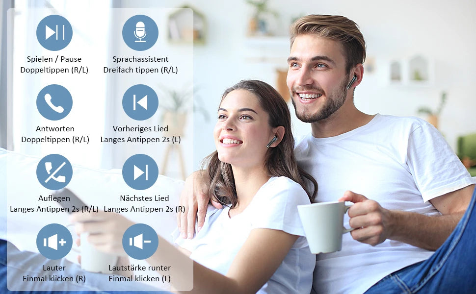 Auriculares Inalámbricos Bluetooth 5.3 con ENC y 40h de Autonomía