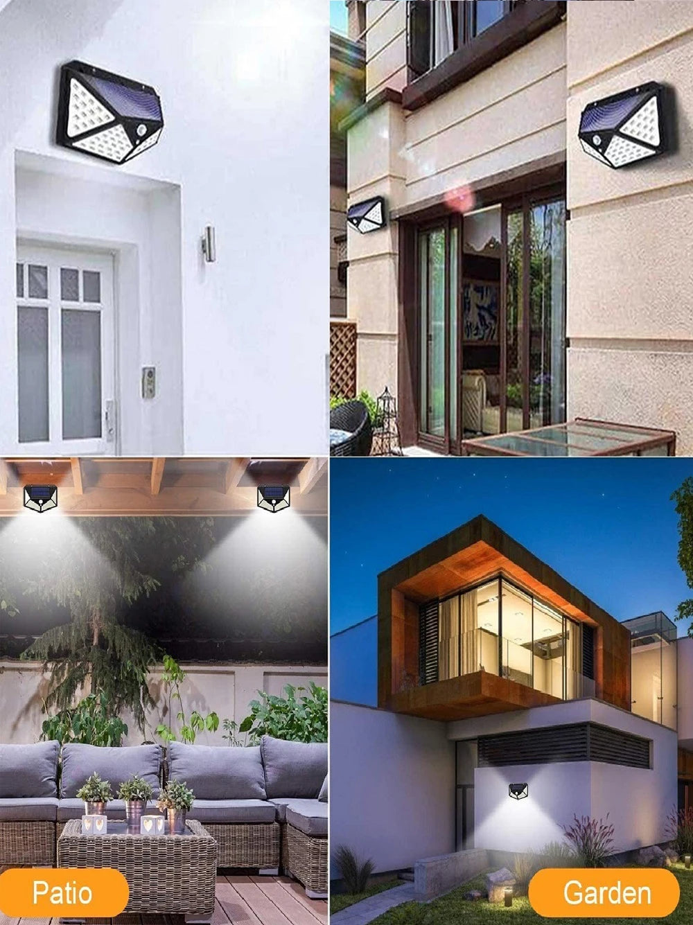 Lámpara Solar de Pared con Sensor PIR 100 LED