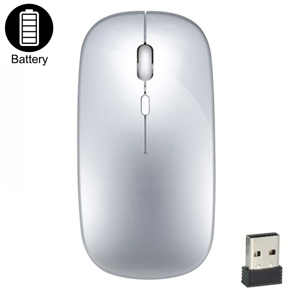 Ratón inalámbrico delgado, ratón óptico de 2,4 GHz, 1600DPI, ratón silencioso para Gamer, ratón de diseño ergonómico con receptor USB para PC y portátil