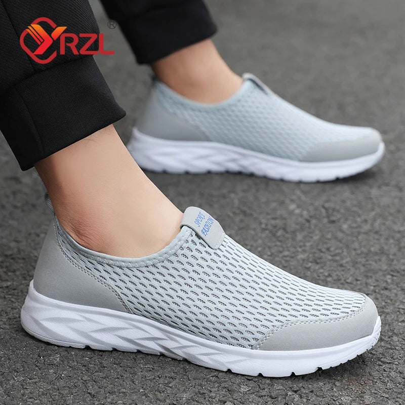 YRZL, zapatillas de deporte para hombre, zapatos informales de malla transpirable para mujer, mocasines antideslizantes de talla grande para exteriores, zapatos de tenis ligeros para caminar para hombre