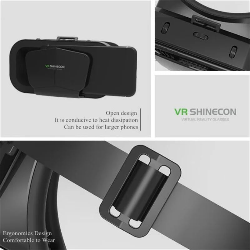 Shinecon Viar gafas de realidad Virtual VR auriculares dispositivo 3D casco gafas lentes para teléfono inteligente juego celular conjunto móvil