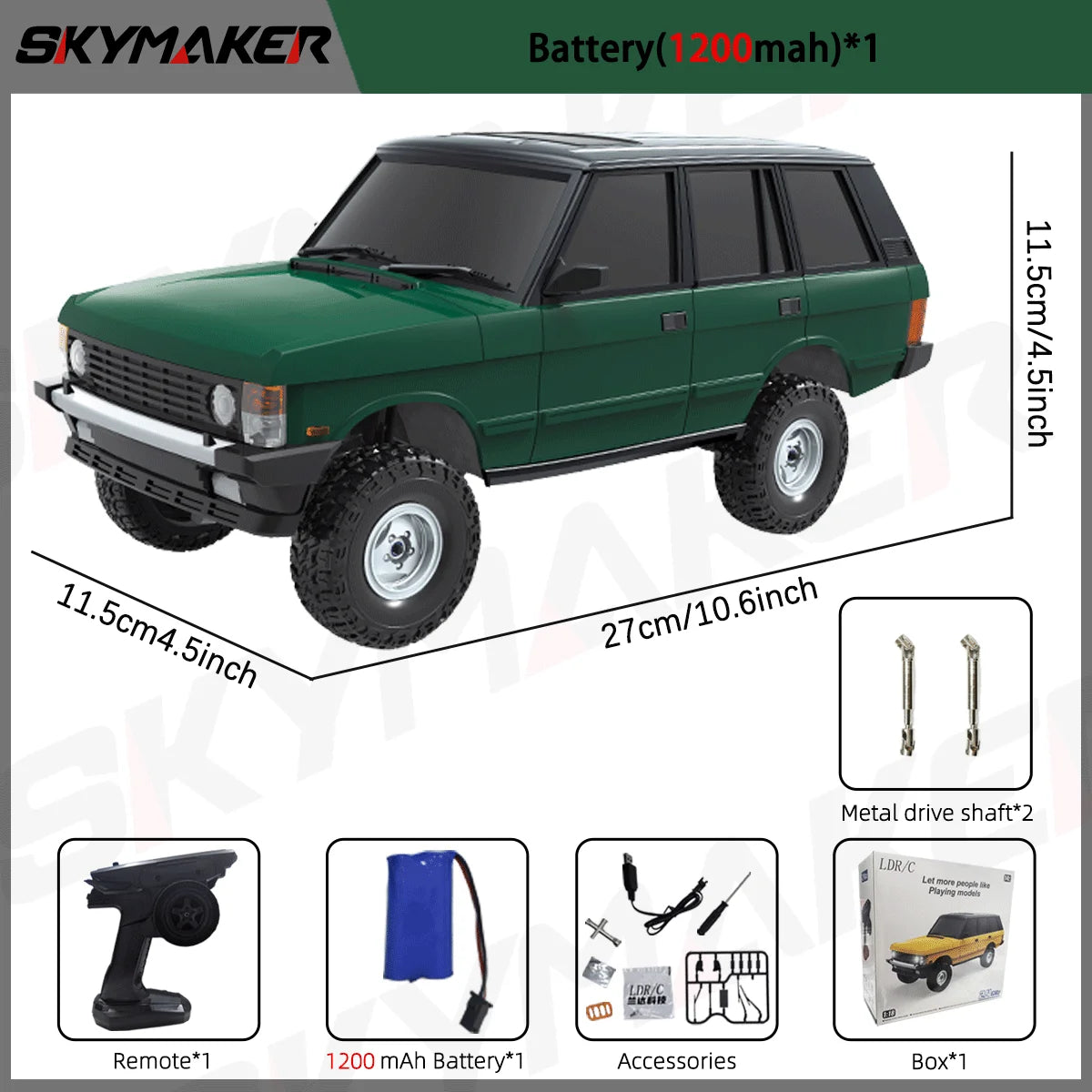 LDRC LD18401 RC coche 1/18 todoterreno 4WD Drive acelerador proporcional completo de alta resistencia escalada RC coche remoto juguetes para niños