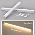 Luz LED para debajo del gabinete con sensor de movimiento, luz recargable para armario, lámpara nocturna magnética regulable para cocina, dormitorio, escaleras