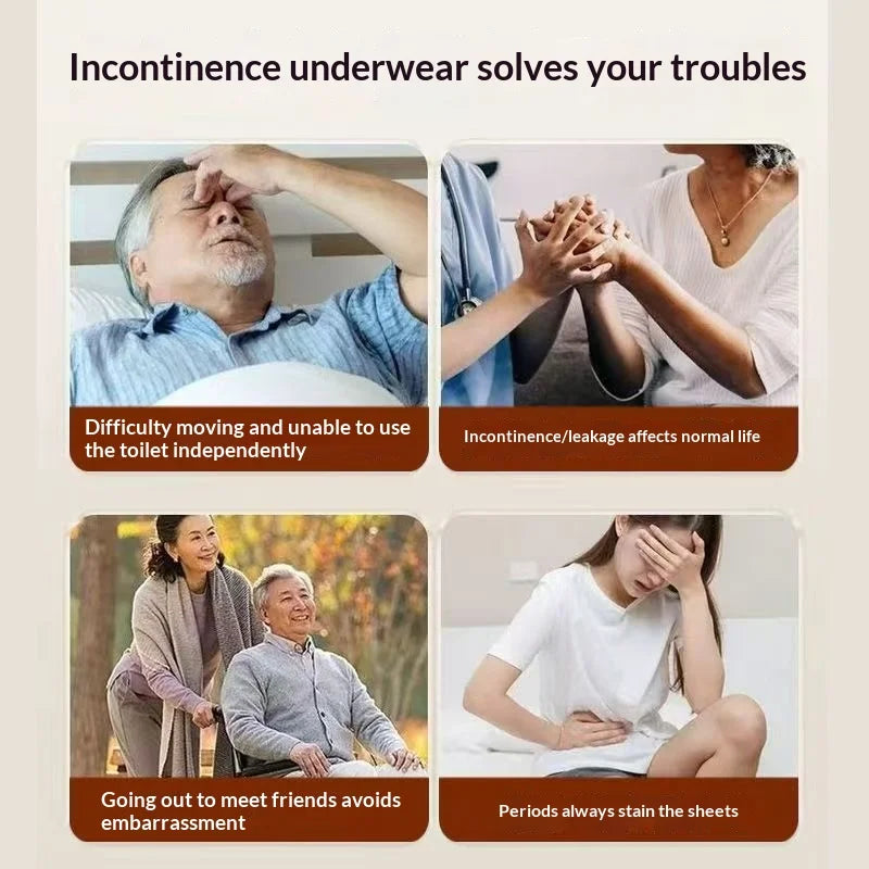 Pañales antibacterianos de grafeno para adultos, a prueba de fugas, cómodos, de talla grande, absorbentes, para el cuidado de la incontinencia en personas mayores.