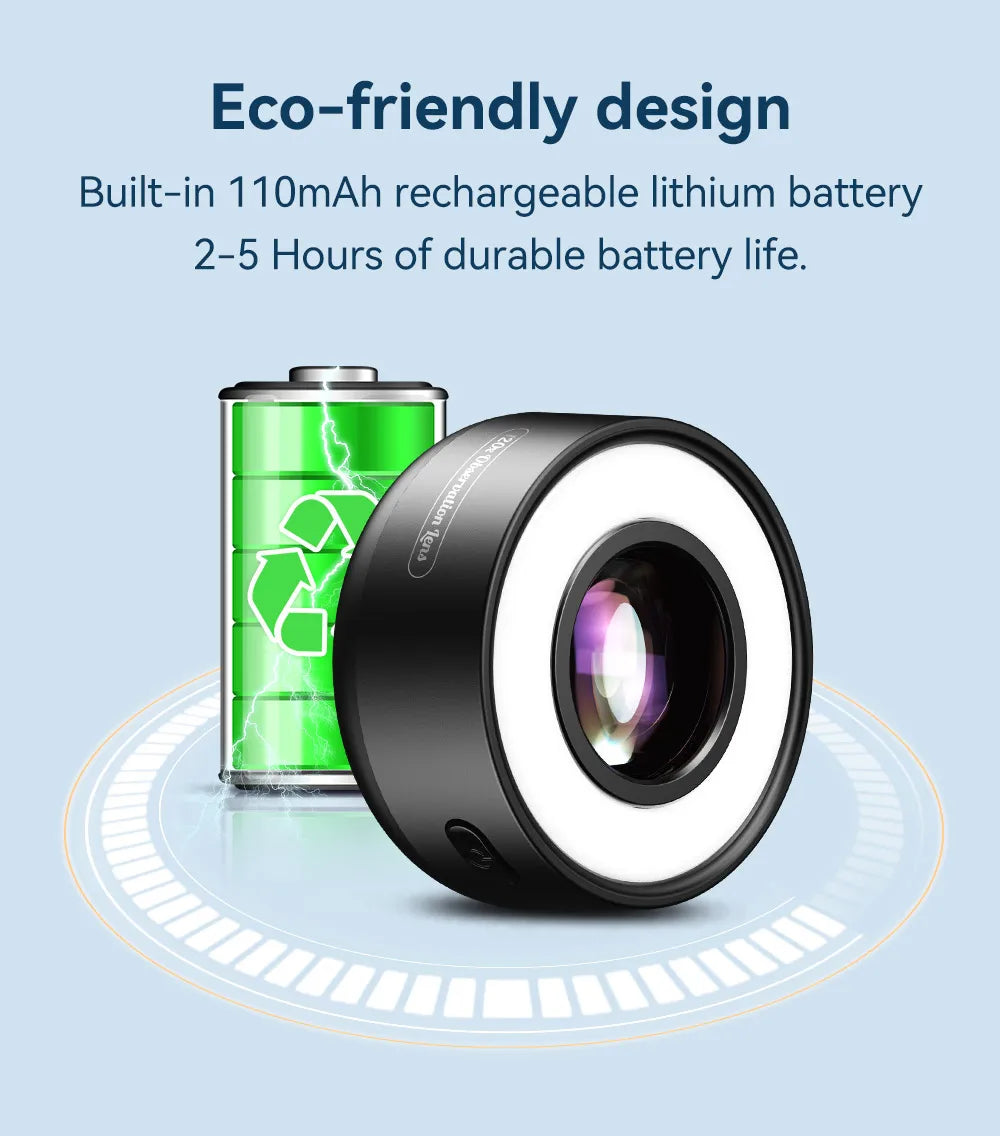 Lente Microscopio 120X APEXEL para Smartphone con Luz LED