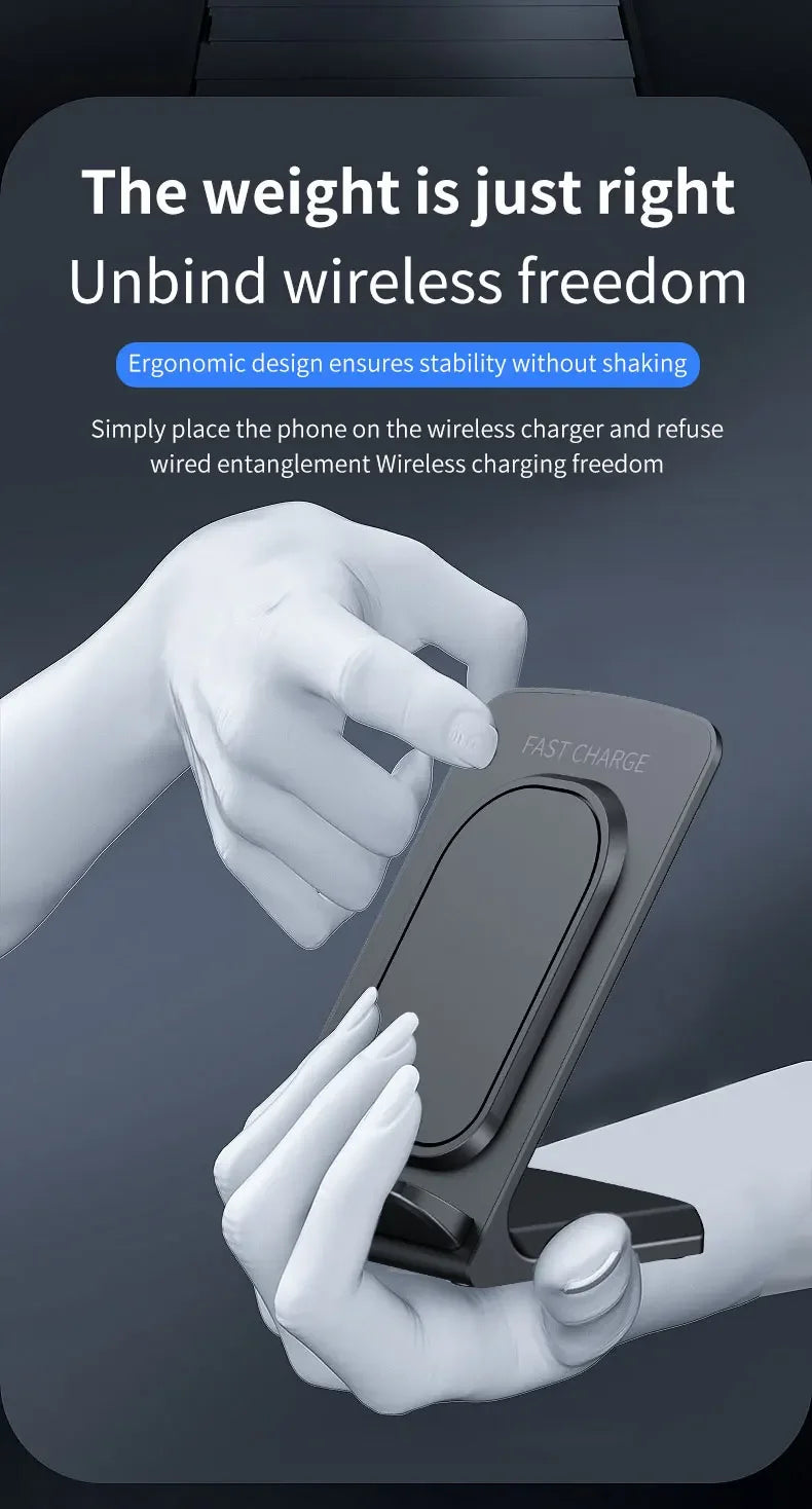 Base de Carga Inalámbrica para Escritorio, Soporte para Teléfono, Compatible con iPhone 17~12, Samsung S25 S24, Xiaomi, Estación de Carga Rápida para Smartphone