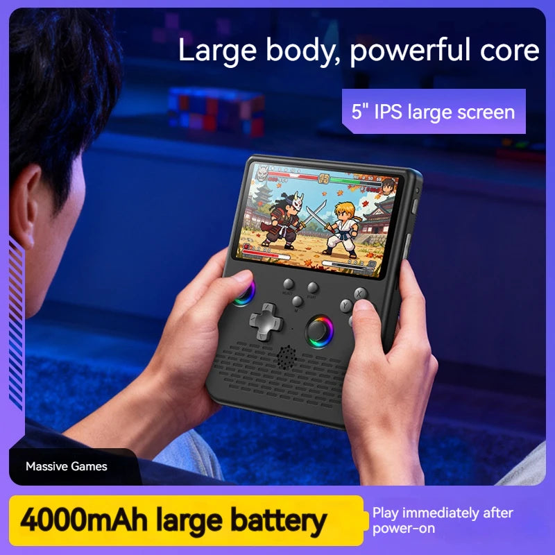 Consola de Juegos Retro Portátil H5, Pantalla IPS 4K de 5.0 Pulgadas, 64 GB
