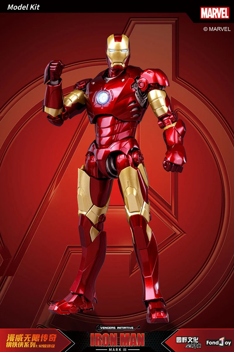 Caliente Fondjoy Marvel IronMan MK3 ensamblar juguetes Iron Man modelo 15cm Material ABS 1/12 escala figuras de acción juguetes niño regalos de cumpleaños