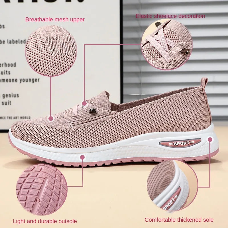 Zapatillas de Mujer Casual — Malla Transpirable, Suela Gruesa