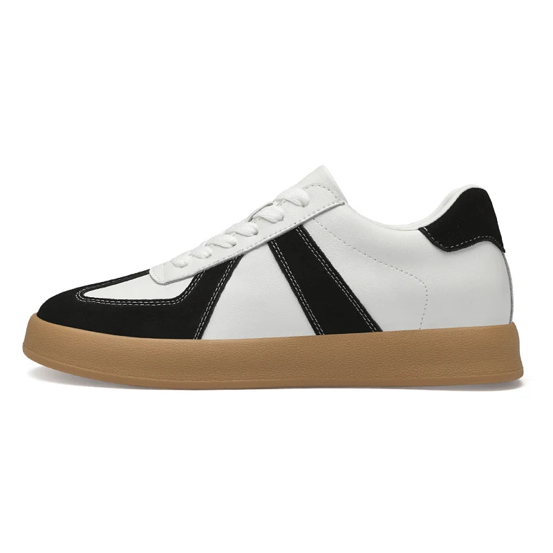 Zapatos invisibles con aumento de altura, zapatos de entrenamiento moral de 8cm, zapatillas informales transpirables de verano con aumento de altura interior para hombre, zapatos Forrest Gump versátiles Retro de cuero genuin