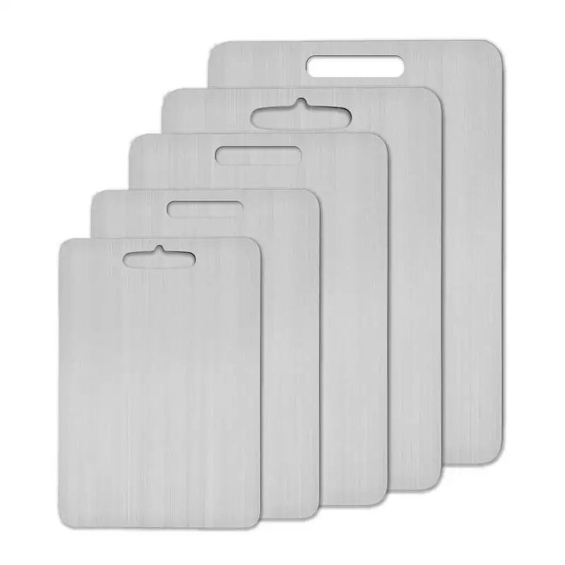 Tableros De Corte De La Cocina Para Placas De Acero Inoxidable 304 Antideslizante Espesado Doble Lado Food Grade Portátil Fruta Y Carne Grado Alimenticio Portátil Engrosado Duradero Antideslizante Ecológico Ligero